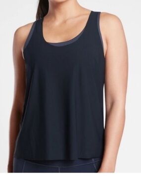 NWT Athleta 2-n-1 Ultimate Support Top Racerback Tank- Black size small